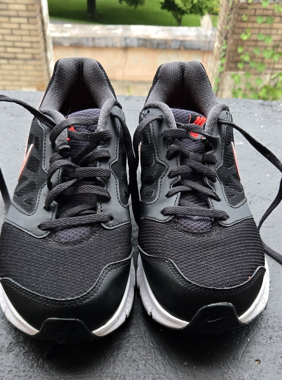 Nike Revolution 3 Black & Neon Red Running Shoes - Size 9